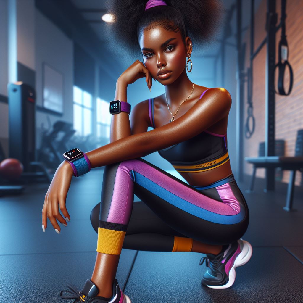 A digital art of African American girl with an athletic flair reflecting her energetic vibe