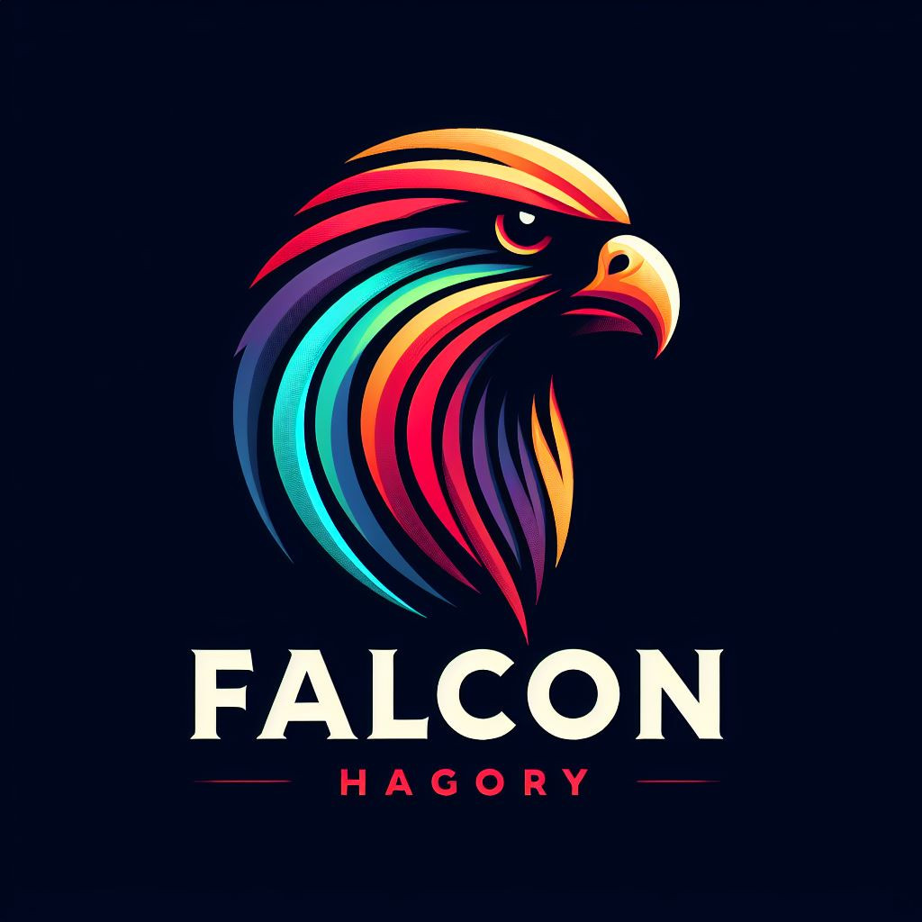 An eye-catching logo illustration showcasing the elegant profile of a falcon