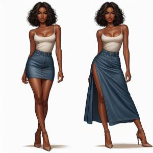 Denim Skirt - reference Ai image for Easy Prompt Generator