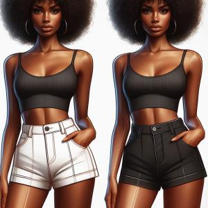 High Waisted Shorts - reference Ai image for Easy Prompt Generator