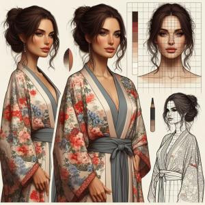 Kimono Cardigan - reference Ai image for Easy Prompt Generator