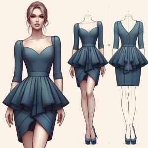 Peplum Dress - reference Ai image for Easy Prompt Generator