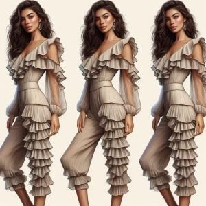 Ruffle Jumpsuit - reference Ai image for Easy Prompt Generator
