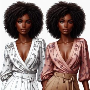 Wrap Blouse - reference Ai image for Easy Prompt Generator