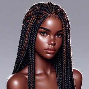 Box Braids - reference Ai image for Easy Prompt Generator