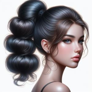 Bubble Ponytail - reference Ai image for Easy Prompt Generator