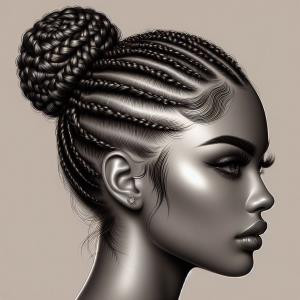 Cornrow Bun - reference Ai image for Easy Prompt Generator
