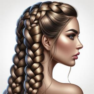 Double French Braids - reference Ai image for Easy Prompt Generator