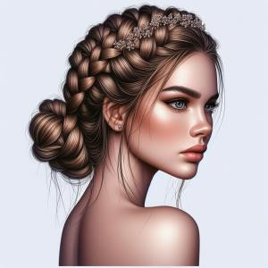 French Braid Crown - reference Ai image for Easy Prompt Generator