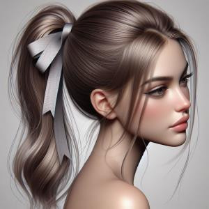 Low Ponytail with Ribbon - reference Ai image for Easy Prompt Generator