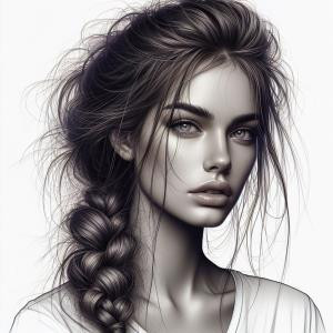 Messy Side Braid - reference Ai image for Easy Prompt Generator