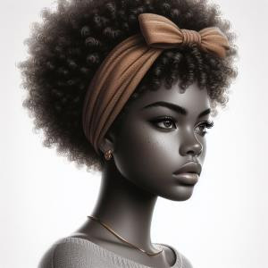 Short Afro with Headband - reference Ai image for Easy Prompt Generator