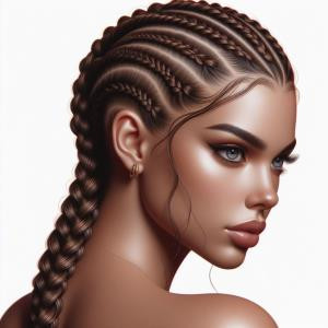 Side Cornrows - reference Ai image for Easy Prompt Generator