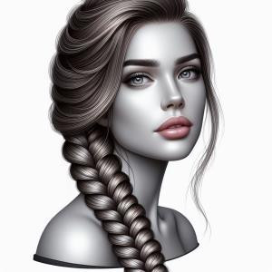 Side-Swept Fishtail Braid - reference Ai image for Easy Prompt Generator