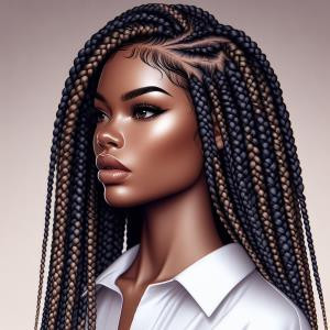 Triangle Box Braids - reference Ai image for Easy Prompt Generator