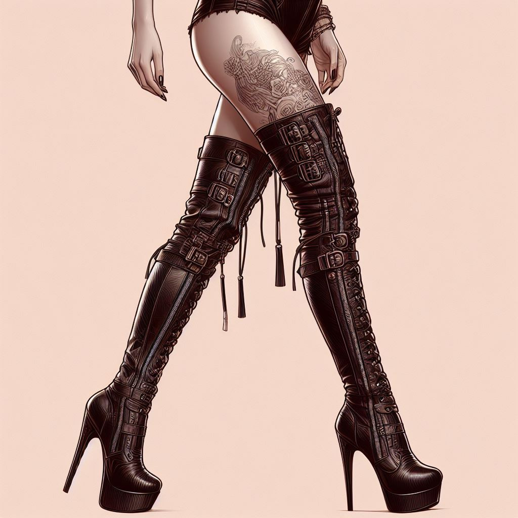 Knee-high boots - reference Ai image for Easy Prompt Generator