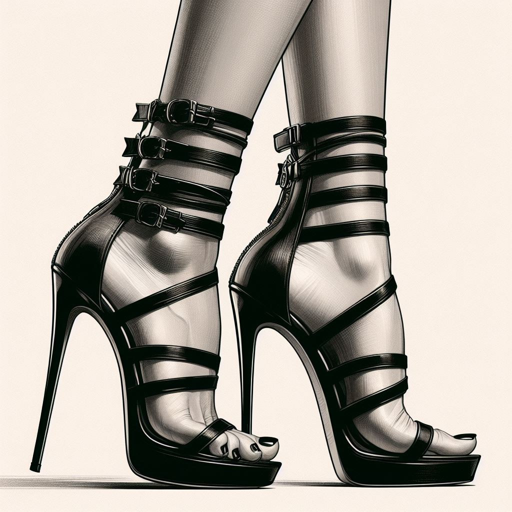 Stiletto sandals - reference Ai image for Easy Prompt Generator