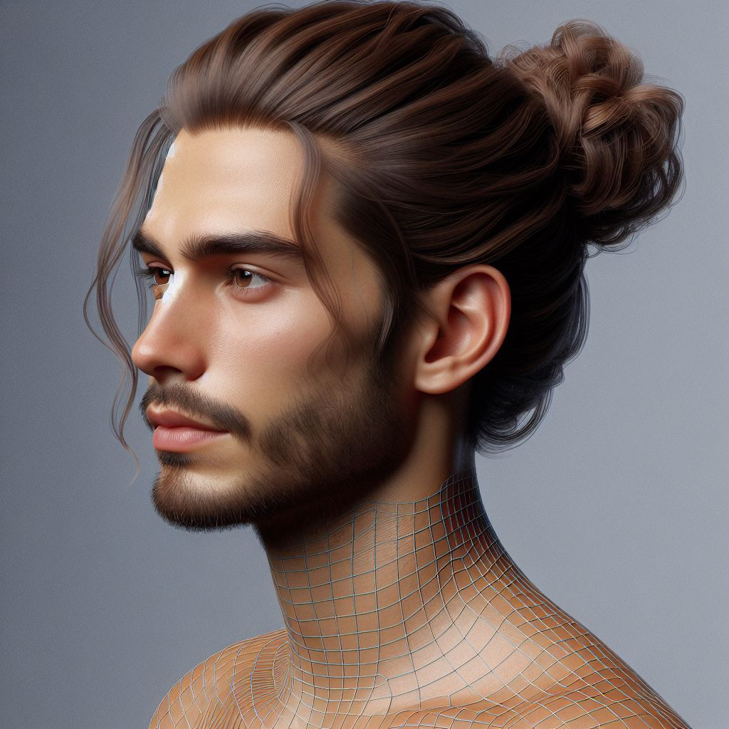 Man Bun hair - reference Ai image for Easy Prompt Generator