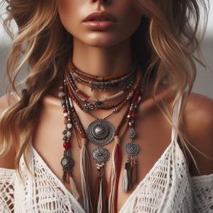 Boho chic necklace - reference Ai image for Easy Prompt Generator