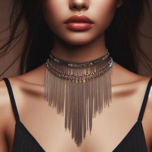 Fringe necklace - reference Ai image for Easy Prompt Generator