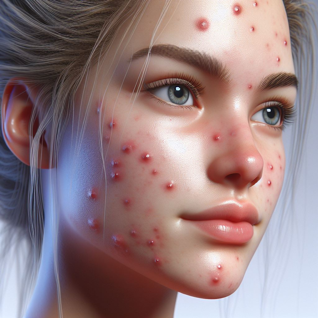 Acne prone skin - reference Ai image for Easy Prompt Generator