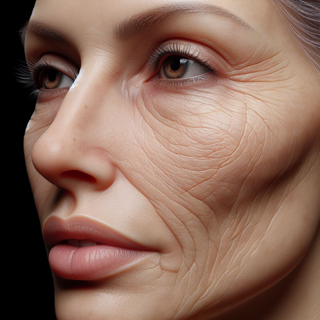 Aged skin - reference Ai image for Easy Prompt Generator