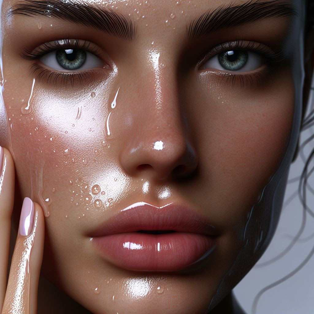 Oily skin - reference Ai image for Easy Prompt Generator
