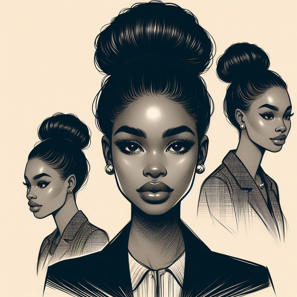 Sleek Bun Hair - reference Ai image for Easy Prompt Generator
