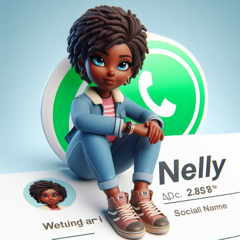 An Ai gnerated 3D illustration of social media Whatsapp profile  page